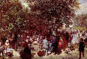 Adolph von Menzel Afternoon at the Tuileries Park Germany oil painting artist
